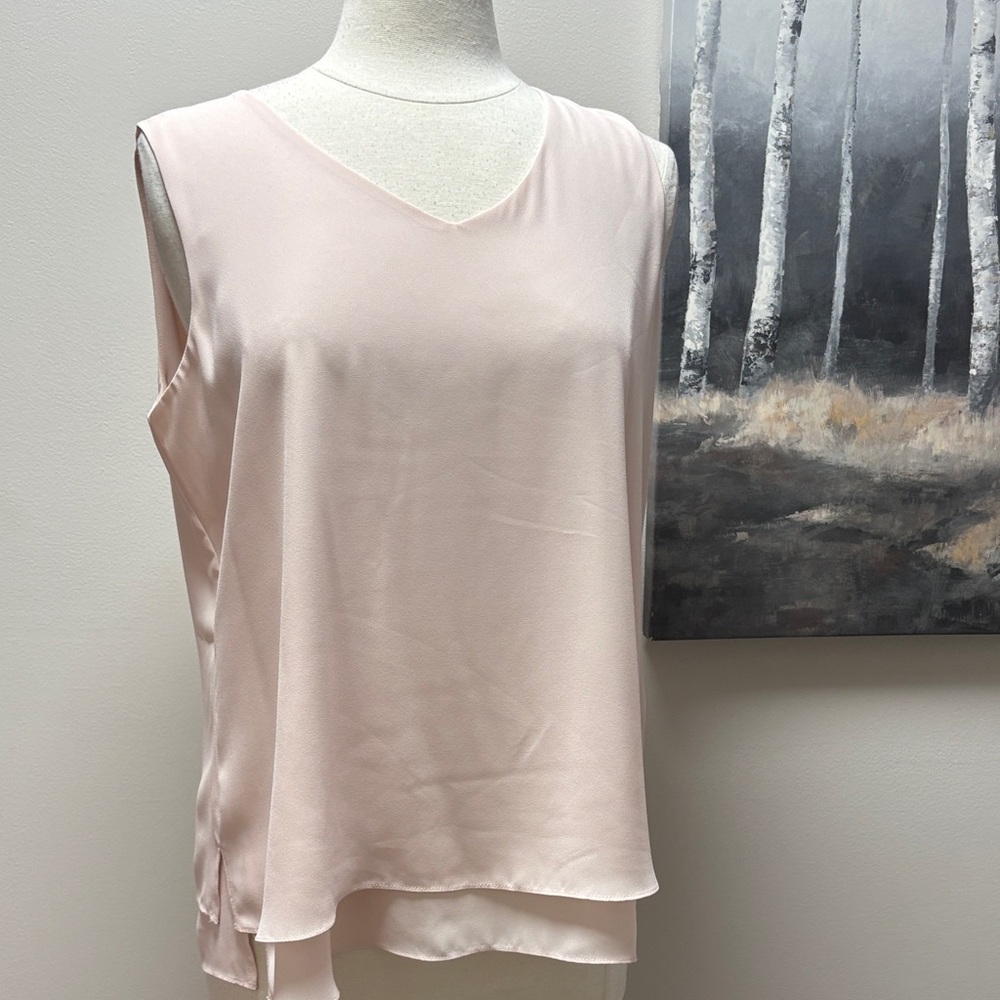 NWT Laura chiffon Light Pink Sleeveless Blouse